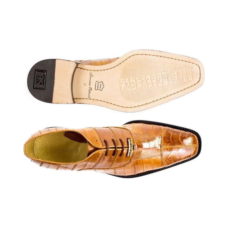 Men Belvedere Shoes Mare Genuine Ostrich Eel Leather Lace up  display picture 1