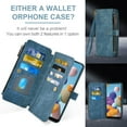 thumbnail image 4 of Asuwish Compatible with Samsung Galaxy A21 Wallet Phone Case and Tempered Glass Screen Protector Faux Leather Flip Credit Card Holder Stand Zipper Slot Folio Purse Cell Cover for 21A 2020 Women Blue, 4 of 6