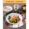 thumbnail image 3 of 15 Inch Round Placemats Set of 6, Black Snowman Christmas Non Slip Heat Insulation PP Table Mats, Snowflake Xmas Tree Winter Elk Washable Place Mats for Kitchen Dining Party Table Decor, 3 of 7