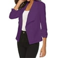 thumbnail image 3 of HANXIULIN Women's Solid Color Long Sleeve Simple Thin Women's Small Suit Women's Coat Purple L, 3 of 4