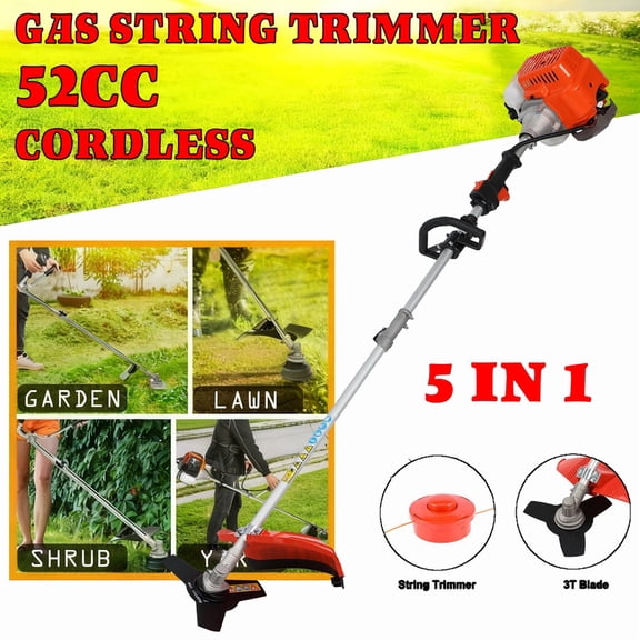 Floseru 52cc Gas Weed Eater,Gas String Trimmer,5 in 1 Cordless Hedge Trimmer[2 Stroke],Multi Garden Tools Brush Cutter, Weed Wacker, Pole Saw with Extension Pole, String Trimmer for Yard Lawn