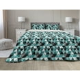 thumbnail image 1 of Geometric Comforter & Sham Bedding Set, Different Ornamental Triangles Pattern Dotted Scale Chevron, 3 pcs Duvet Set Microfiber Filling Quilt, 5 Sizes, Seafoam Grey, by Ambesonne, 1 of 4