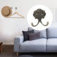 thumbnail image 1 of Ganchos de abrigo de metal duales, ganchos de pared para ropa, organizadores de almacenamiento en casa con tornillos, 5pcs, tono bronce, 1 of 7