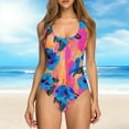 thumbnail image 2 of DISKEBUISS Women Summer Bathing Suit Tummy Control Cheeky One Pieces Swimsuits Vintage Swimwear Beach Sport Athletic, 2 of 6