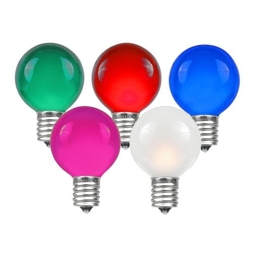 Novelty Lights 5 Watt, G30 LED Light Bulb, E12/Candelabra Base (Set of 25)