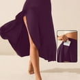 thumbnail image 2 of WTOBBY Women's Solid Color High Waist Side Slit Maxi Skirt Elegant Bodycon Long Skirt Fashion Slim Fit Flowy Evening Skirt with Back Split for Dressy Occasions,Dark Purple XL, 2 of 4