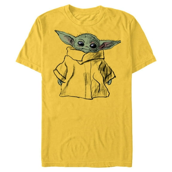 Star Wars The Mandalorian The Child Illustration - Short Sleeve Blended T-Shirt for Adults - Customized-Yellow