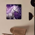 thumbnail image 4 of 12 Inch Wall Clock Battery Operated Square Clock Decorative for Office, Kitchen, Outdoor, Living Room，A Beautiful White Unicorn and Snowflakes Art Pattern, 4 of 4