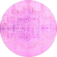 thumbnail image 1 of Ahgly Company Indoor Round Abstract Pink Contemporary Area Rugs, 3' Round, 1 of 4