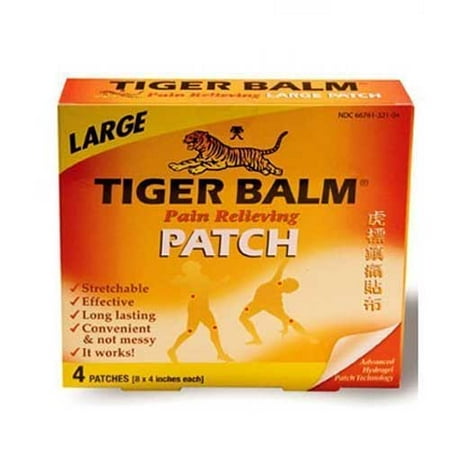 Tiger Balm Pain Relief Patch 8" x 4" (4 Patches) - Walmart.com