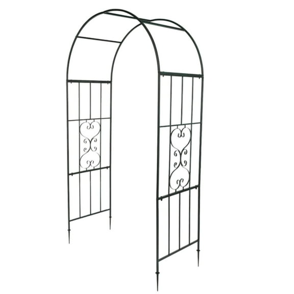 Ktaxon 7 ft Garden Arch Arbor Trellis Steel Archway for Climbing Plants,Iron Garden Arbor Arch Walkway for Wedding, Atrovirens Green