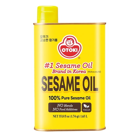 OTOKI 100% Pure Roasted GGA1 Sesame Oil 1650ml (56 fl oz) - Authentic Korean Toasted Sesame Seed Oil, Deep Nutty Aroma Finishing Oil for Bibimbap, Stir Fry & Marinade