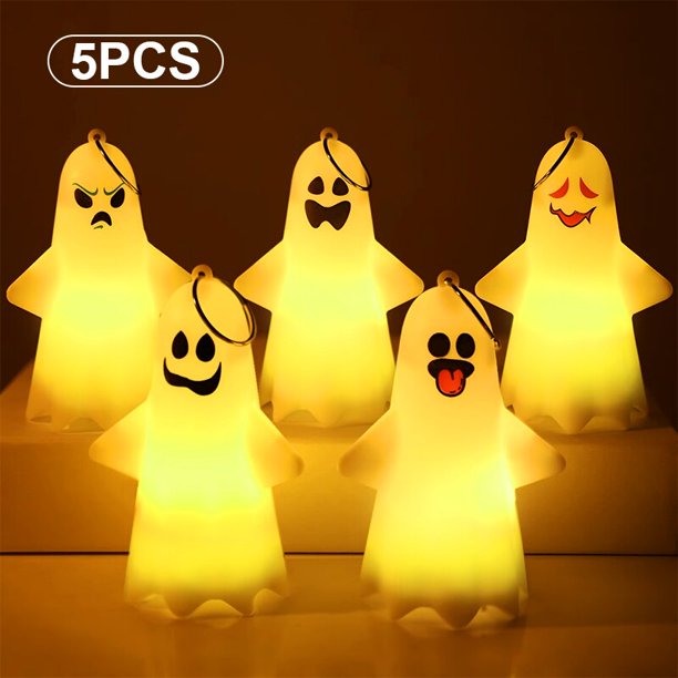 Lámpara Led de cara fantasma de Halloween, luz cálida luminosa, decoración colgante, accesorios de fiesta para niños, regalos de amigos, adorno para el hogar