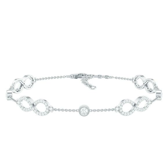 Rosec Jewels Lab Grown Diamond Infinity Bracelet (EF-VS Quality) - Station Bracelet for Women - Valentines Day Gift, 925 Sterling Silver, 7.0 inches