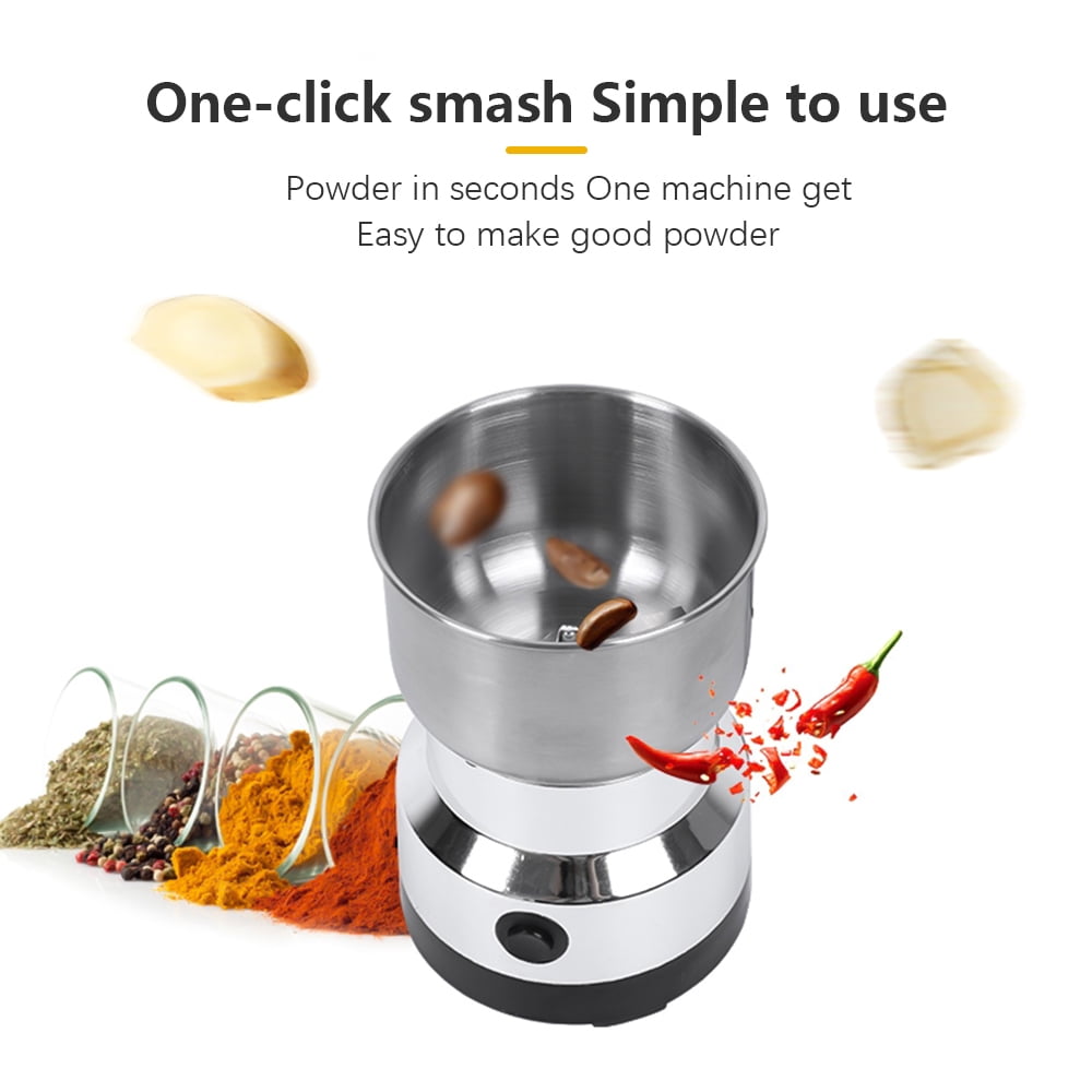 CACAGOO Coffee Grinder Household Mini Stainless Steel Electric Herb Grind Spice Pulverizer, Silver