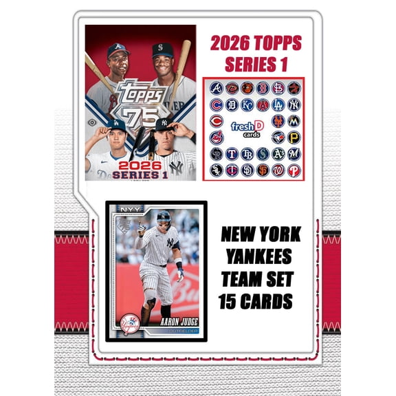 2026 Topps Series 1 Baseball Card Team Set New York Yankees Aaron Judge Schlittler RC