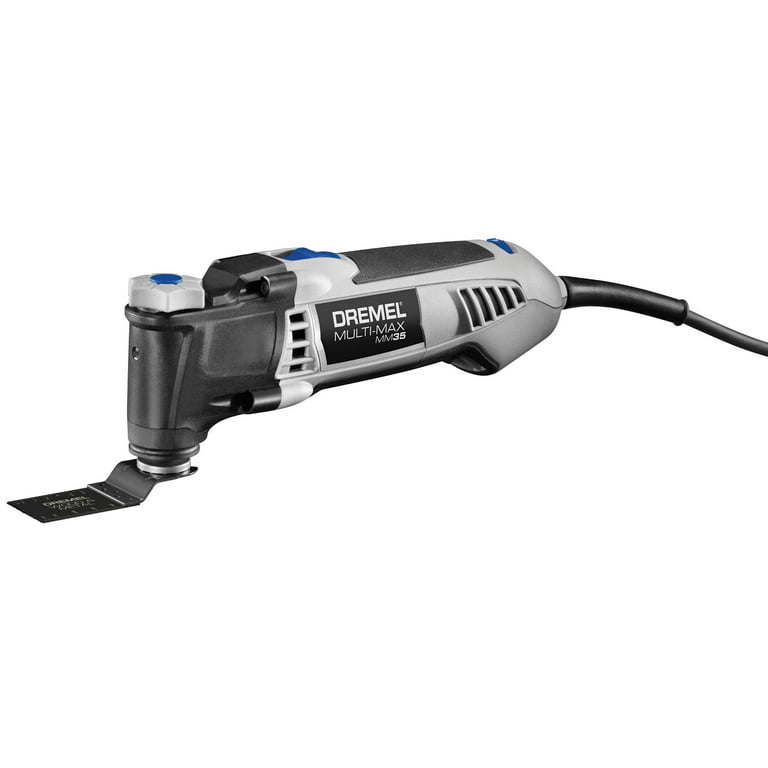 Dremel MM35-01 3.5 Amp Multi-Max Oscillating Tool Kit with Tool-LESS Accessory Change- Multi Tool 12 Compact Head & Angled Body- Drywall, Nails, Grout & Sanding - Walmart.com