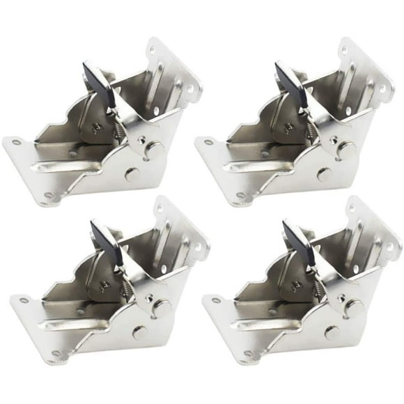 Self-Locking Hinges, Folding Support Bracket Leg Fittings and Corner Brace, For Folding Legs Folding Workbench, Silver