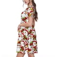 thumbnail image 2 of Disketp Santa Claus bells Snowman para Vestido de Manga Corta para Mujeres, Vestidos de Verano para Mujeres, Casual y Holgado para la Playa, 2 of 6