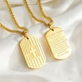 thumbnail image 5 of APSVO Gold Dog Tag Cross Necklaces for Men Boys to My Son Gifts from Mom American Flag Pendant Chain Catholic Christian Religious Birthday Graduation Fathers Day Jewelry Gifts Teen Him Kids Adults, 5 of 7
