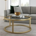 thumbnail image 6 of Evelyn&Zoe Metal Round Pedastal Base Coffee Table in Gold and Brass Finish, 6 of 7
