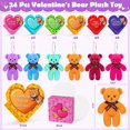 thumbnail image 2 of Tarjetas de San Valentín, llaveros BAYSING con forma de oso de peluche, paquete de 24, 2 of 7