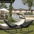 thumbnail image 1 of Costa Rocker Lounge Chair in Black, Wire Lounge Chair, Plastic Lounge Chair, Beach Lounge Chair, Indoor-Outdoor Lounge Chair, Patio Lounge Chair,Acapulco Style Hammock Weave,Rattan,Weather resistance,, 1 of 4