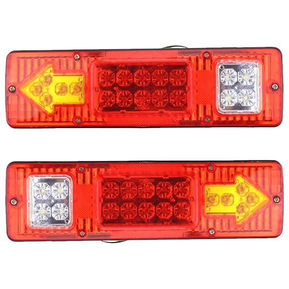 All Star Truck Parts] 19 LED Red Amber White Integrated Trailer Tail Lights Bar 12V Turn Signal Running Lamp for Trailer UTV UTE RV ATV Box Truck Left and Right (2 Pack)
