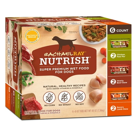 Rachael Ray Nutrish Natural Wet Dog Food Variety Pack, 8 oz tubs, Pack of (Best Dog Food For Puppy Sensitive Stomach)