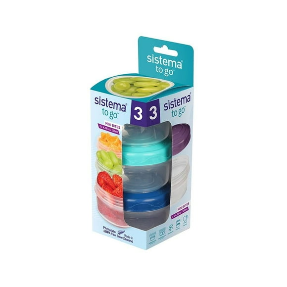 Contenedor Sistema Sistema To Go Mini Bites 130 ml Multicolor 3 Piezas
