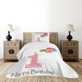 thumbnail image 4 of Ambesonne Party Quilted Bedspread Set 2 Pcs, Girl, Twin Size, Pale Pink White, 4 of 5