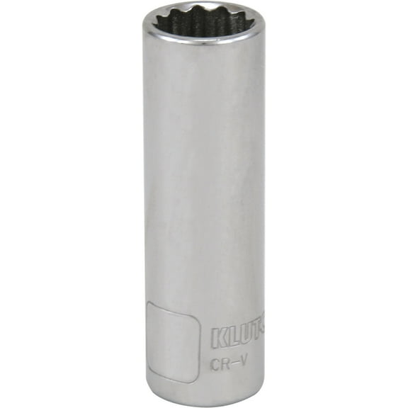 Klutch Deep Socket, Metric, 14mm, 3/8in.-Drive, 12-Pt.