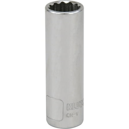 Klutch Deep Socket, Metric, 14mm, 3/8in.-Drive, 12-Pt.