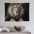 thumbnail image 4 of ONETECH  Lion Tapestry, Wild Animal African Lion on Black Background, Tapestries Wall Hanging for Bedroom Living Room Collage Dorm Room, 4 of 7