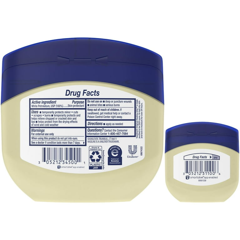 Vaseline, Petroleum Jelly, SAF21 Variety 4-Pack, 2 Size 13 oz jars