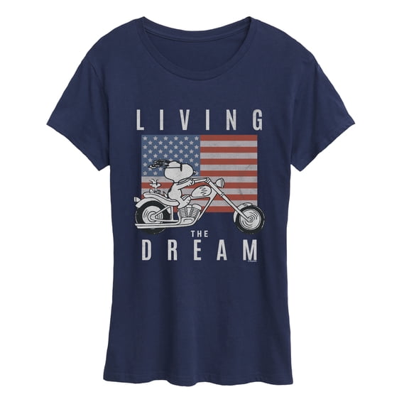 Peanuts - Living the Dream Snoopy - Women's Short Sleeve Graphic T-Shirt