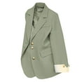thumbnail image 3 of Swuxness Women's Slim Casual Suit Jacket, Women Long Sleeve Coat, Women Fashion Solid Color Fitted Blazer with Notch Collar Button Front Formal Jacket Ladies Green, S, 3 of 5