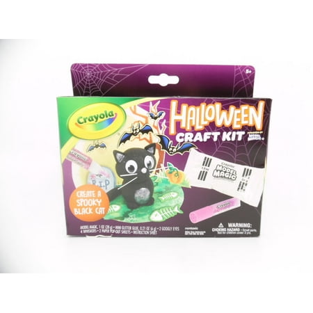 Photo 1 of Crayola Halloween Spooky Black Cat Craft Kit, Model Magic, DIY Crafts for Kids