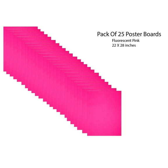 Royal Consumer Poster Board, Fluorescent Pink, 22 x 28 Inches, Pack of 25 23305B