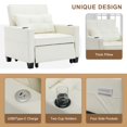 thumbnail image 5 of Aukfa Convertible Sleeper Sofa Chair, Futon Chair Bed with USB Ports and Cup Holders for Living Room - White, 5 of 8