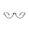 thumbnail image 2 of Women Half Moon Blue Light Blocking Reading Glasses 2.00 Ladies Semi-Rimless Black Diamond Readers +2.00 Strength, 2 of 5