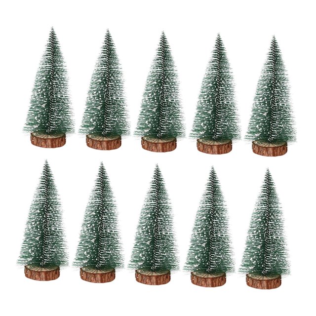 10 miniárboles de artificiales, decoración navideña, adorno decorativo para hogar, de nieve y escarcha para repisa de chimenea y sala 15 centímetros