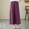 thumbnail image 7 of Pants for Women S with Pockets Pants with Stripe on The Side Dress Size 16 Women Linen Cover up Comfy plus Size Glitter Dress Corduroy plus Elastic Waist Pant 3 Strip Purple XL, 7 of 7