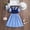 czb# Blue36, variant on Toddler Summer Dress Casual Solid Color Short Puff Sleeves Polo Collar Button Down High Waist Tiered A-Line Patchwork Ruffles Trim School Uniform Loose Fit Sundress Easter Dress,Blue,7-8 Years