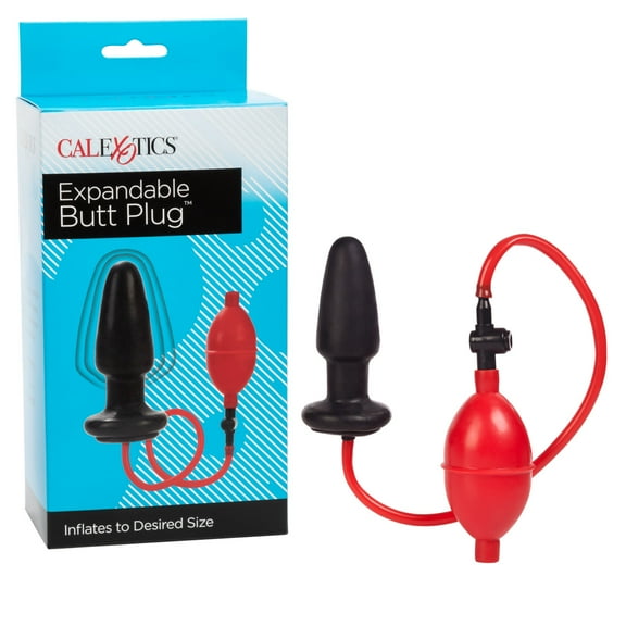 California Exotic Novelties Expandable Inflatable Anal Butt Plug for Desired Size- Black and Red