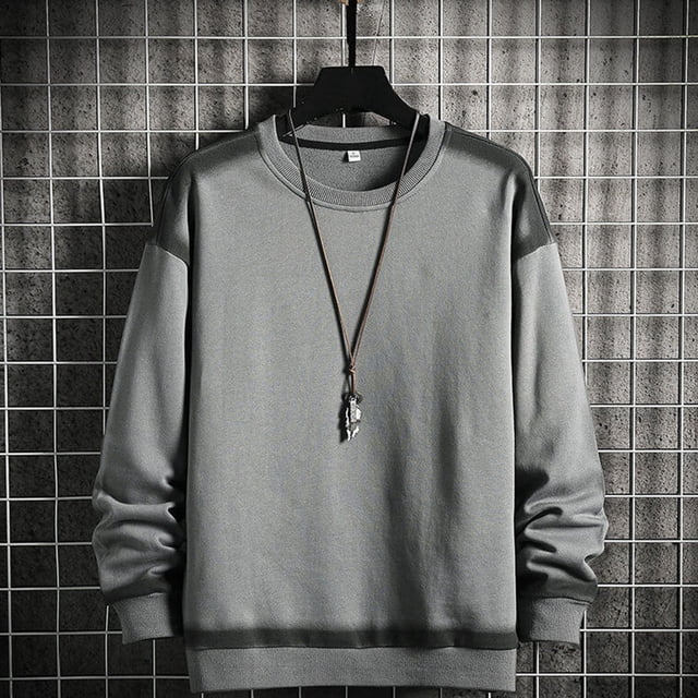 pstuiky camisas de manga larga para hombre, Sudadera con capucha y cuello redondo de manga larga con bloques de color para hombre top de hombre xl