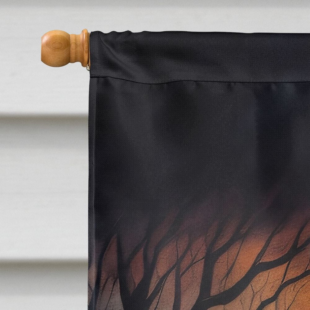 Halloween Basset Hound Dog House Flag 28x40IN Double-Sided Polyester Decorative Sleeve Pole Flag for Outdoor Home Garden