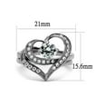 thumbnail image 2 of Women's 1.2 Ct Round Cut Cz 2 Piece Heart Shape Stainless Steel Wedding Ring Set, 2 of 6