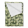 thumbnail image 2 of Banana Leaf Soft Flannel Fleece Throw Blanket, Caribbean Exotic Tree Foliage Vintage Look in Greeny Shades, Cozy Plush for Indoor and Outdoor Use, 50" x 60", Pale Green Dark Green, by Ambesonne, 2 of 5
