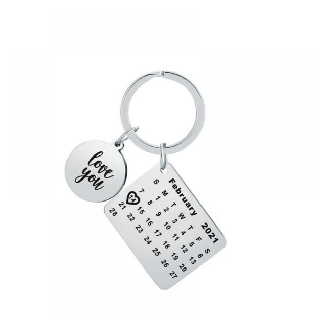 Birthday Calendar Keychain Valentine S Day Gift Calendar Key Chain 40x40mm Walmart Com